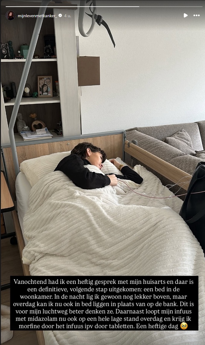 Jade Kops mag nu ook overdag op bed